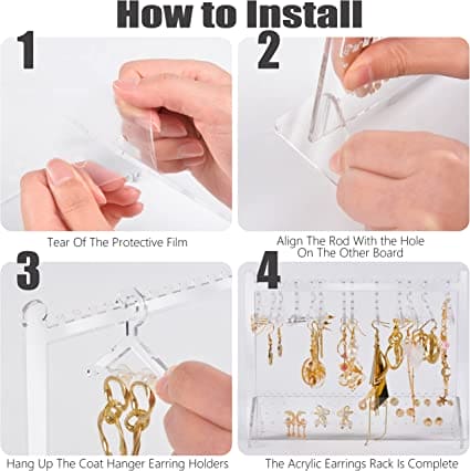 Acrylic Hanger Earring Display Stand, Mini Cute Coat Hanger Stand, Tabletop Jewelry Display Organizer Rack, Hanging Jewelry Organizer, Show Case Earring Hook, 8pcs Coat Hanger Earrings Holder Acrylic Hanger Earring Display Stand, Mini Cute Coat Hanger Stand, Tabletop Jewelry Display Organizer Rack, Hanging Jewelry Organizer, Show Case Earring Hook, 8pcs Coat Hanger Earrings Holder